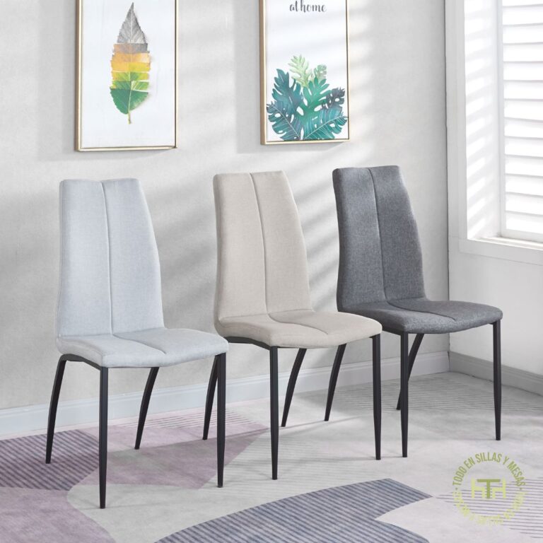 Silla Tapizada De Comedor Con Patas Metálicas DS690R